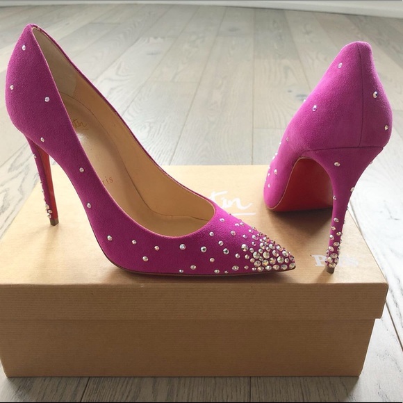 Christian Louboutin Degrastrass 100 Suede Crystal - Picture 2 of 5